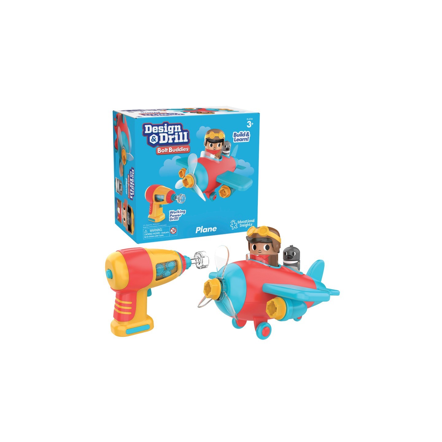 Educational Insights Design & Drill® Bolt Buddies® Plane