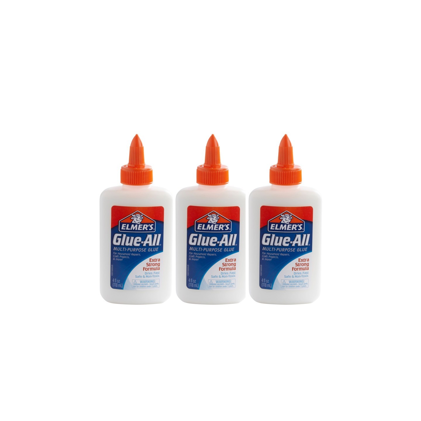 Elmer's® Glue-All Multi-Purpose Liquid Glue, Extra Strong, 4oz., Pack of 3