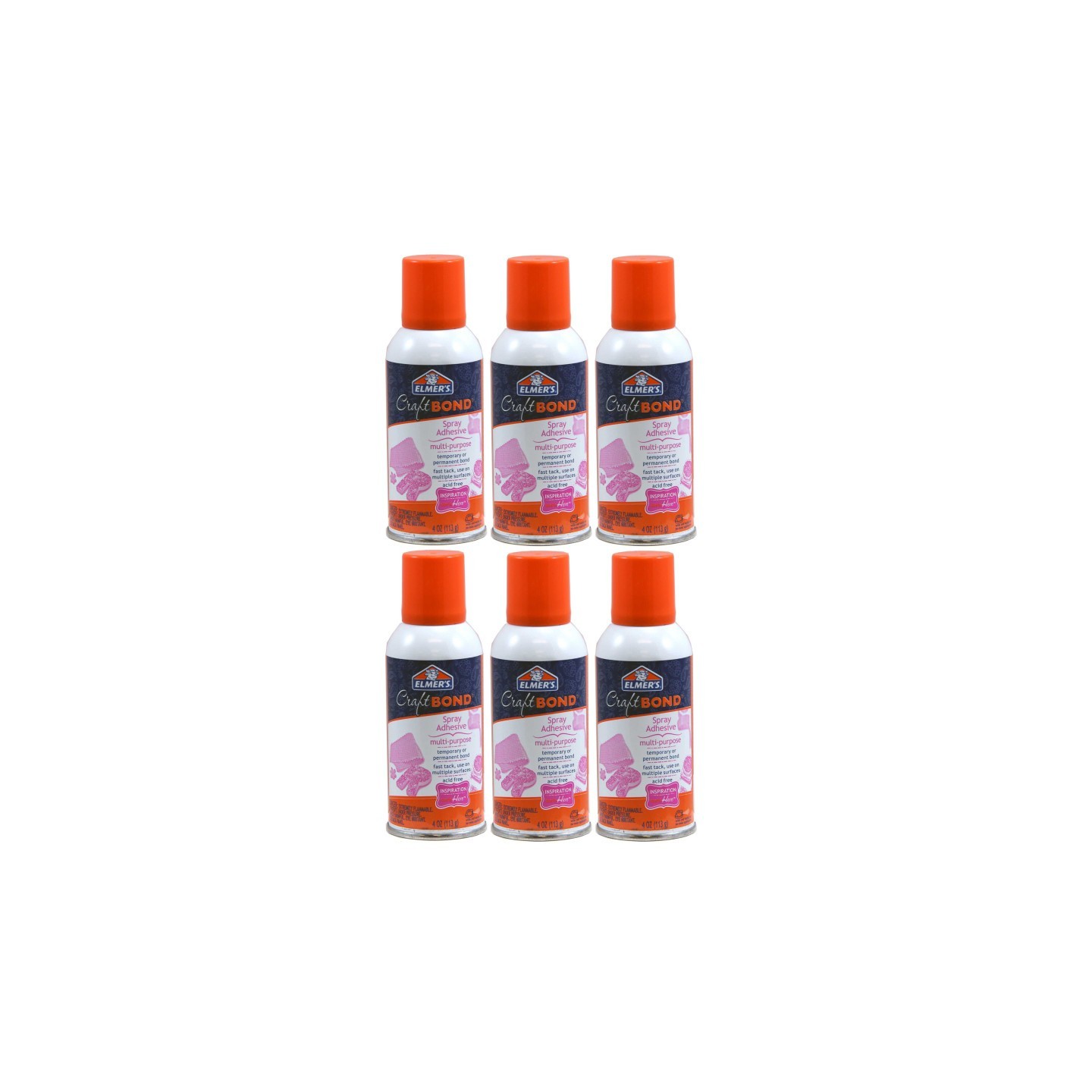 Elmer's® Craft Bond Multi-Purpose Spray Adhesive, 4 oz., Pack of 6