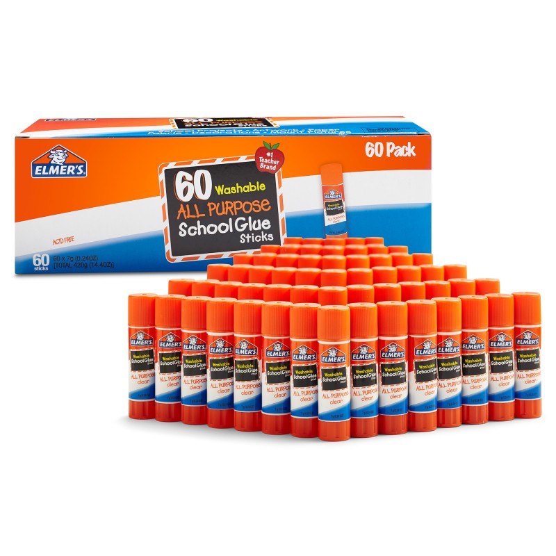 Elmer's® All Purpose School Glue Sticks, Washable, 7 Gram, 60 Count