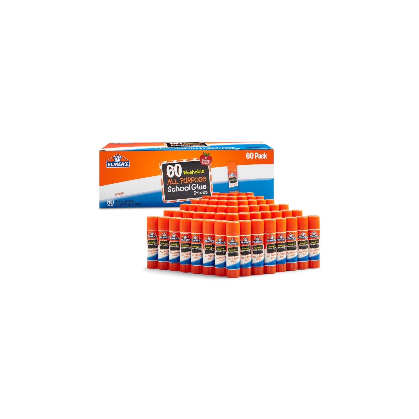 Elmer's® All Purpose School Glue Sticks, Washable, 7 Gram, 60 Count