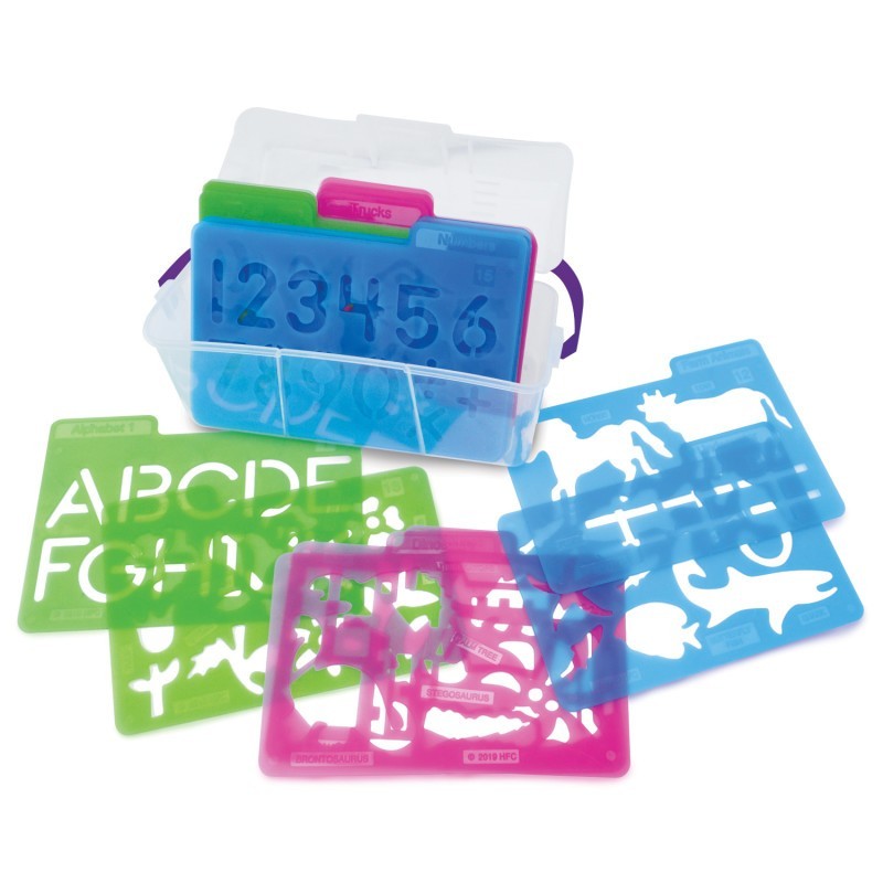Essential Learning Products Stencil Mill, 24 Pieces In Plastic Box
