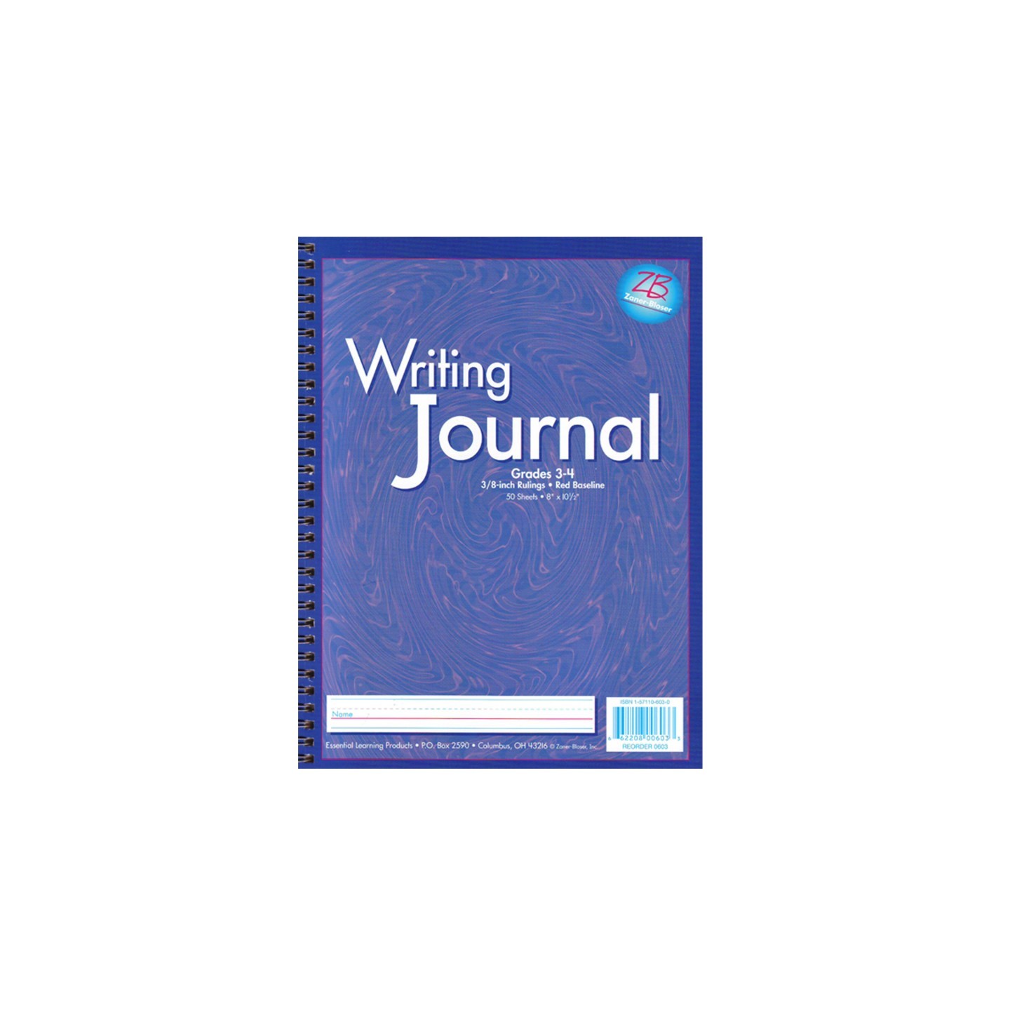 Zaner-Bloser® Writing Journal, 3/8" ruling, Grades 3-4, 50 Sheets