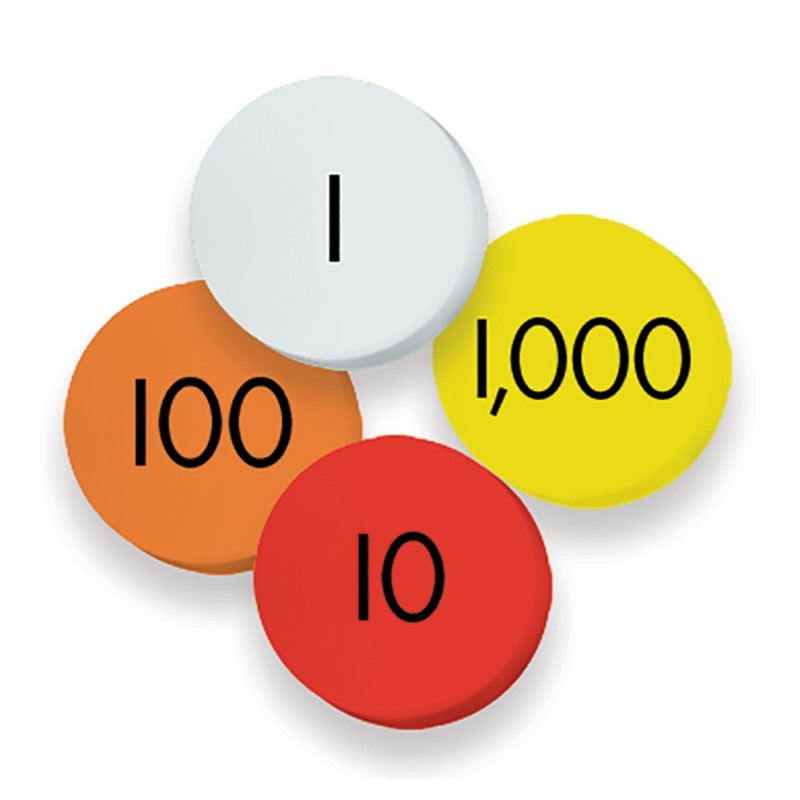 Sensational Math™ 4-Value Whole Numbers Place Value Discs, 100 Discs