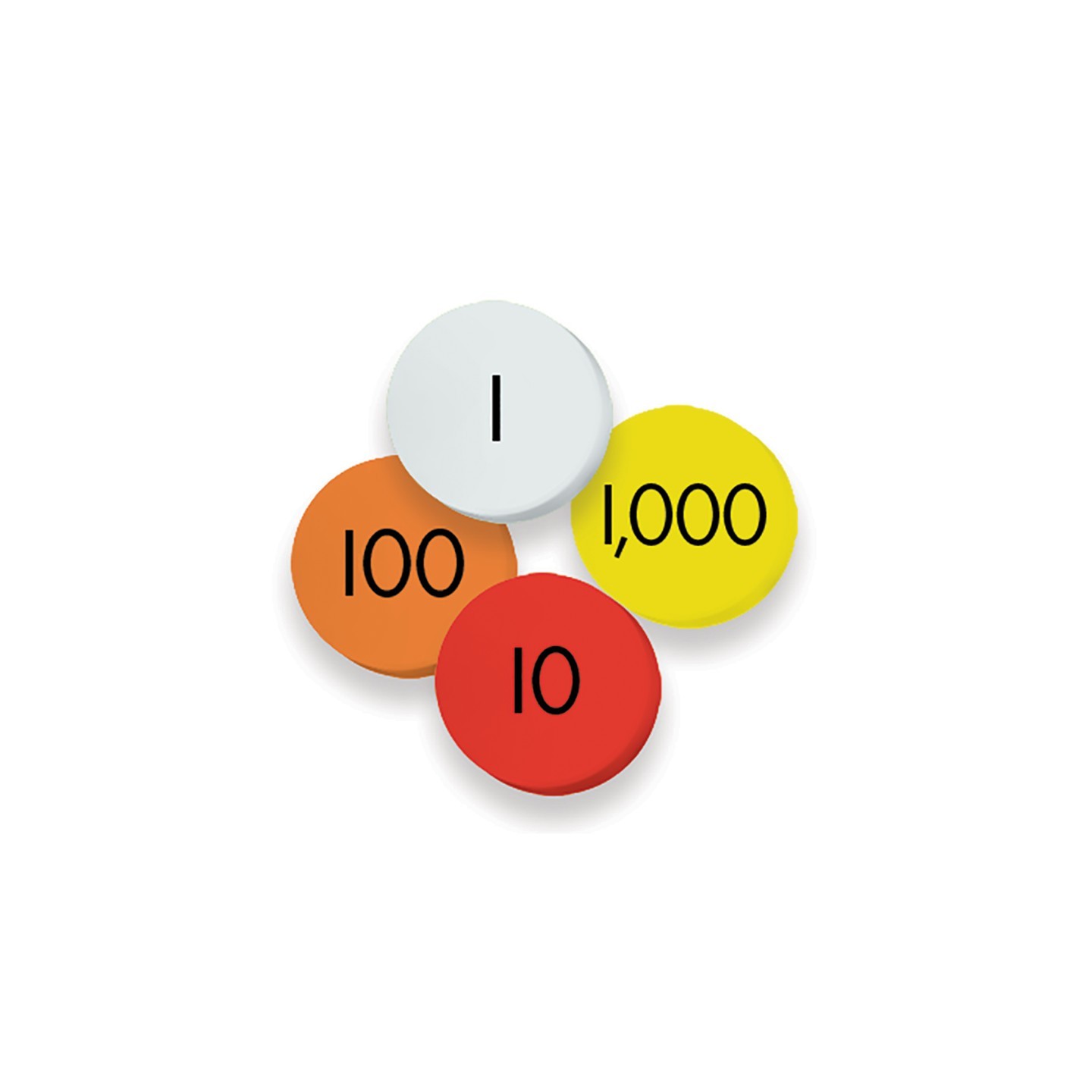 Sensational Math™ 4-Value Whole Numbers Place Value Discs, 100 Discs
