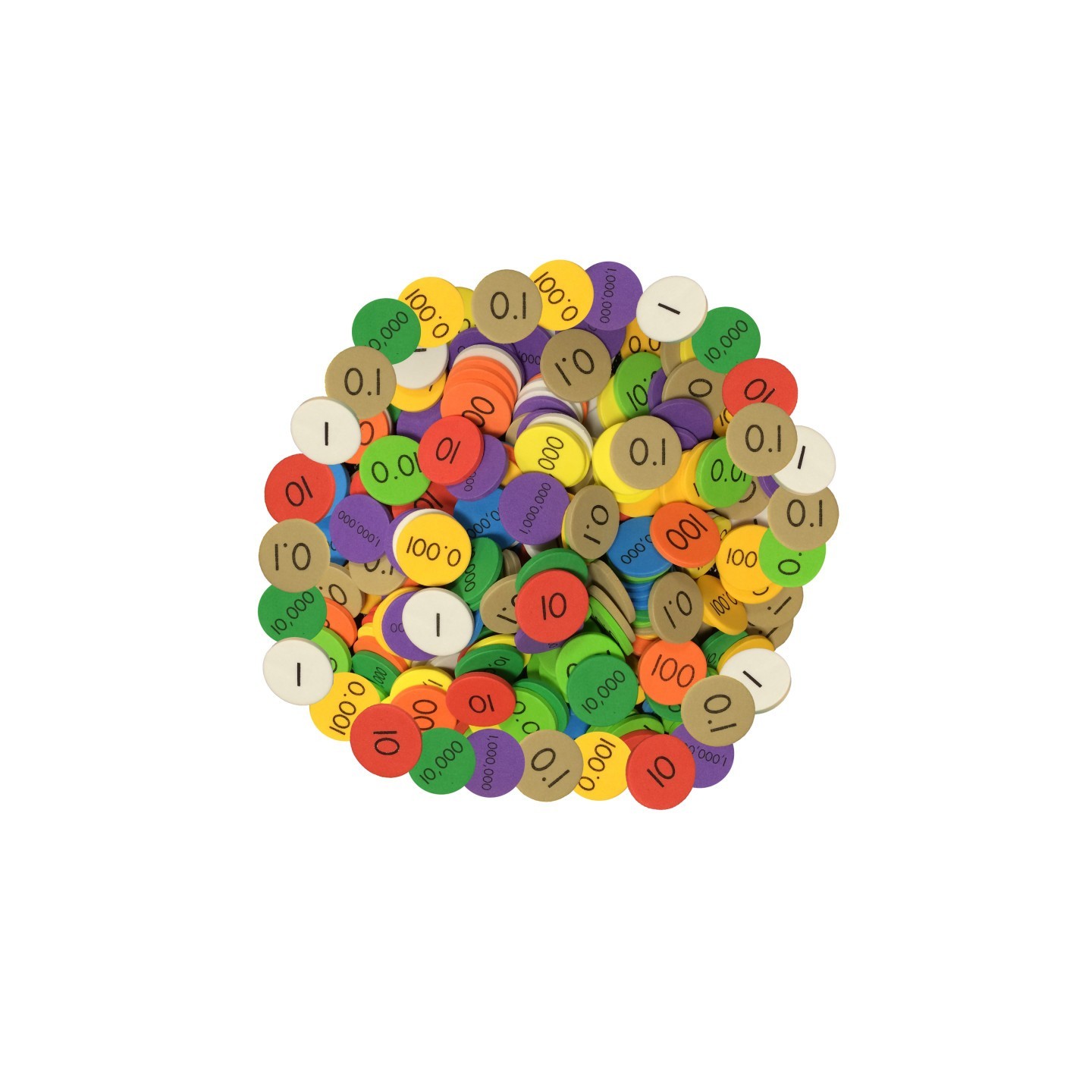 Sensational Math™ 10-Value Decimals to Whole Numbers Place Value Disc, Pack of 3000