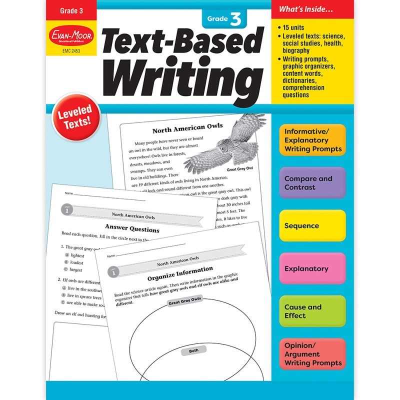 Evan-Moor Educational Publishers Text-Based Writing, Grade 3