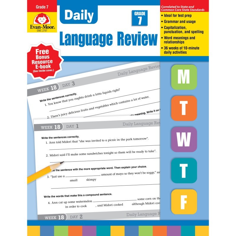 Evan-Moor Educational Publishers Daily Language Review Teacher's Edition Book, Grade 7