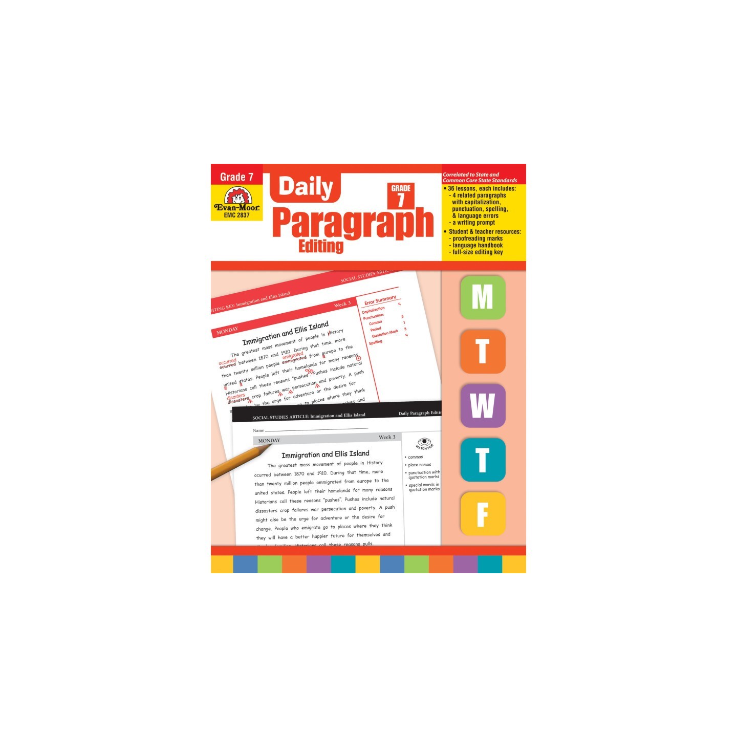 Evan-Moor Educational Publishers Daily Paragraph Editing Book, Grade 7