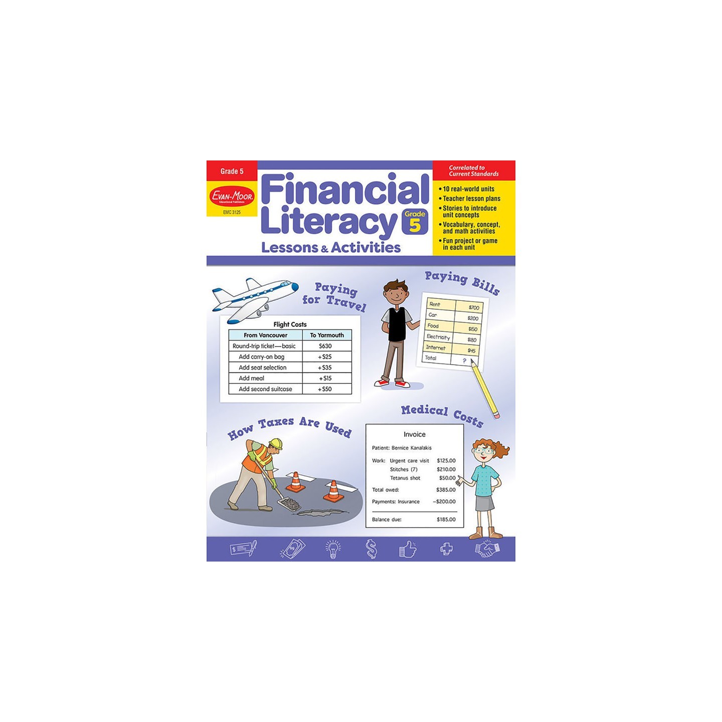 Evan-Moor Educational Publishers Financial Literacy Lessons & Activities, Grade 5