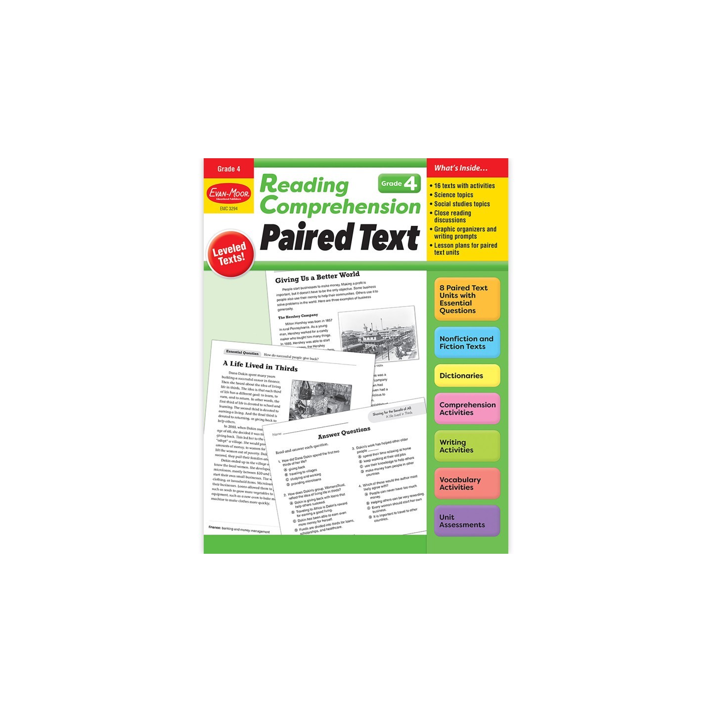Evan-Moor Educational Publishers Reading Comprehension: Paired Text, Grade 4