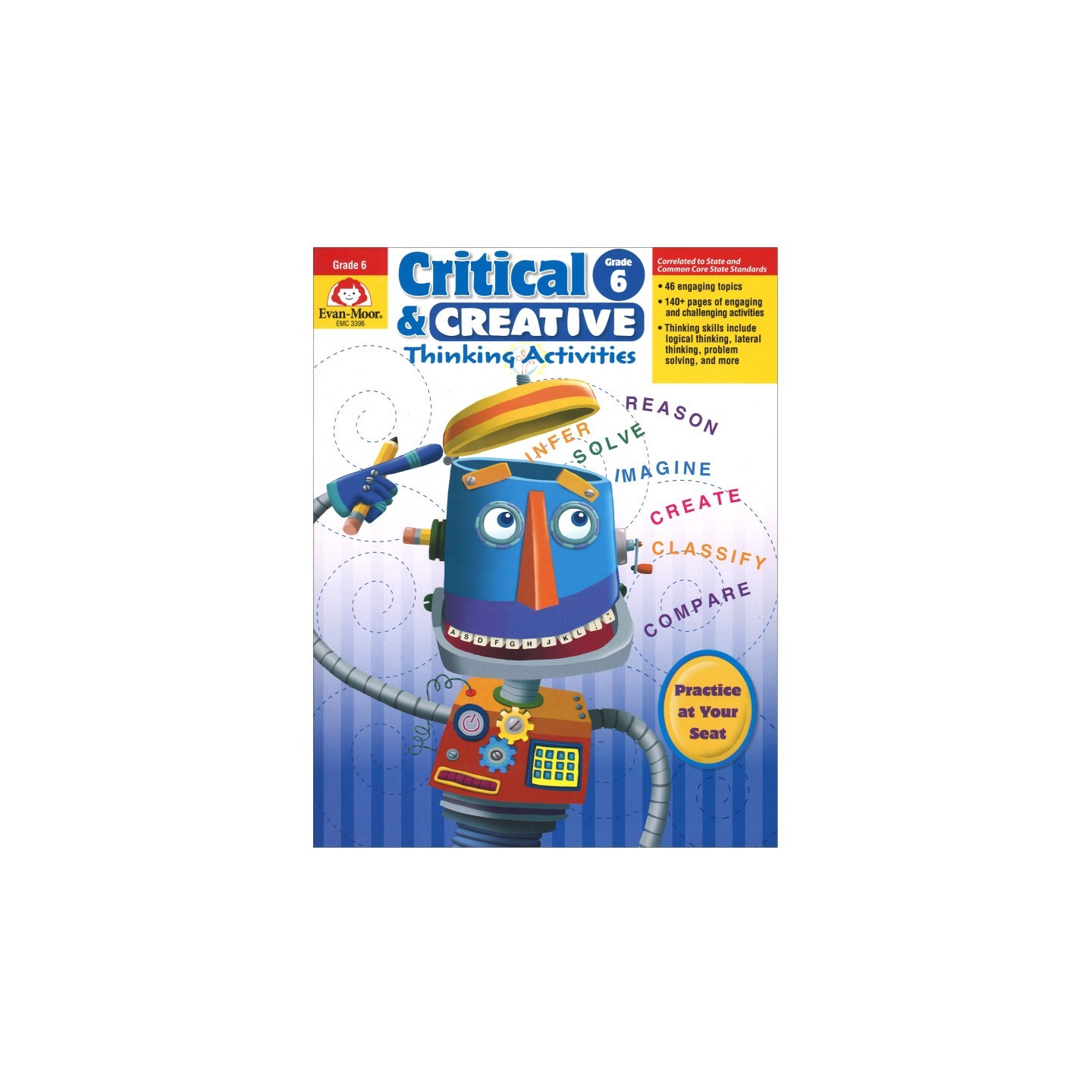 Evan-Moor Educational Publishers Critical and Creative Thinking Activities Book, Grade 6+
