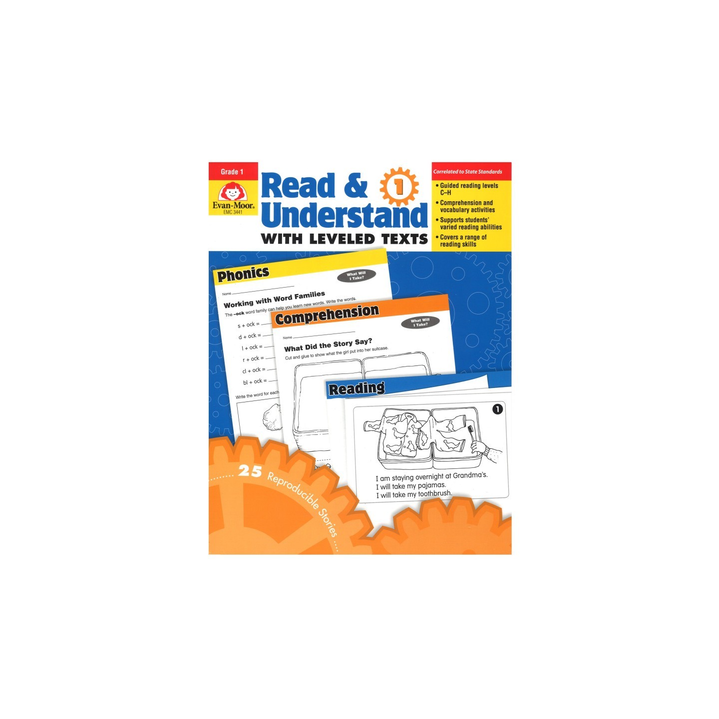Evan-Moor Educational Publishers Read & Understand with Leveled Texts Book, Grade 1