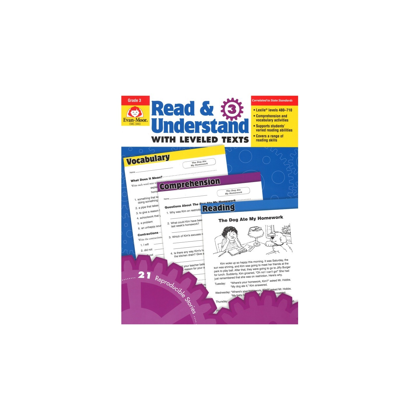 Evan-Moor Educational Publishers Read & Understand with Leveled Texts Book, Grade 3