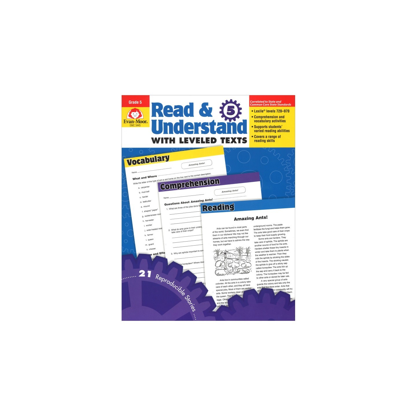 Evan-Moor Educational Publishers Read and Understand with Leveled Text Book, Grade 5