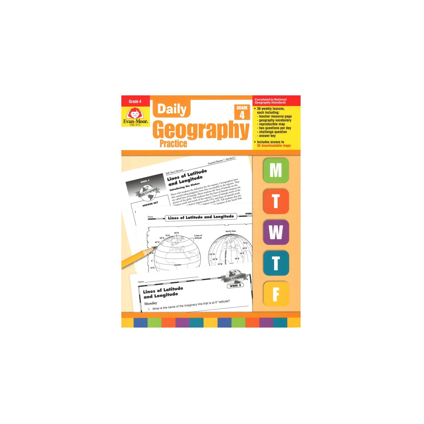 Evan-Moor Educational Publishers Daily Geography Practice Book, Teacher's Edition, Grade 4