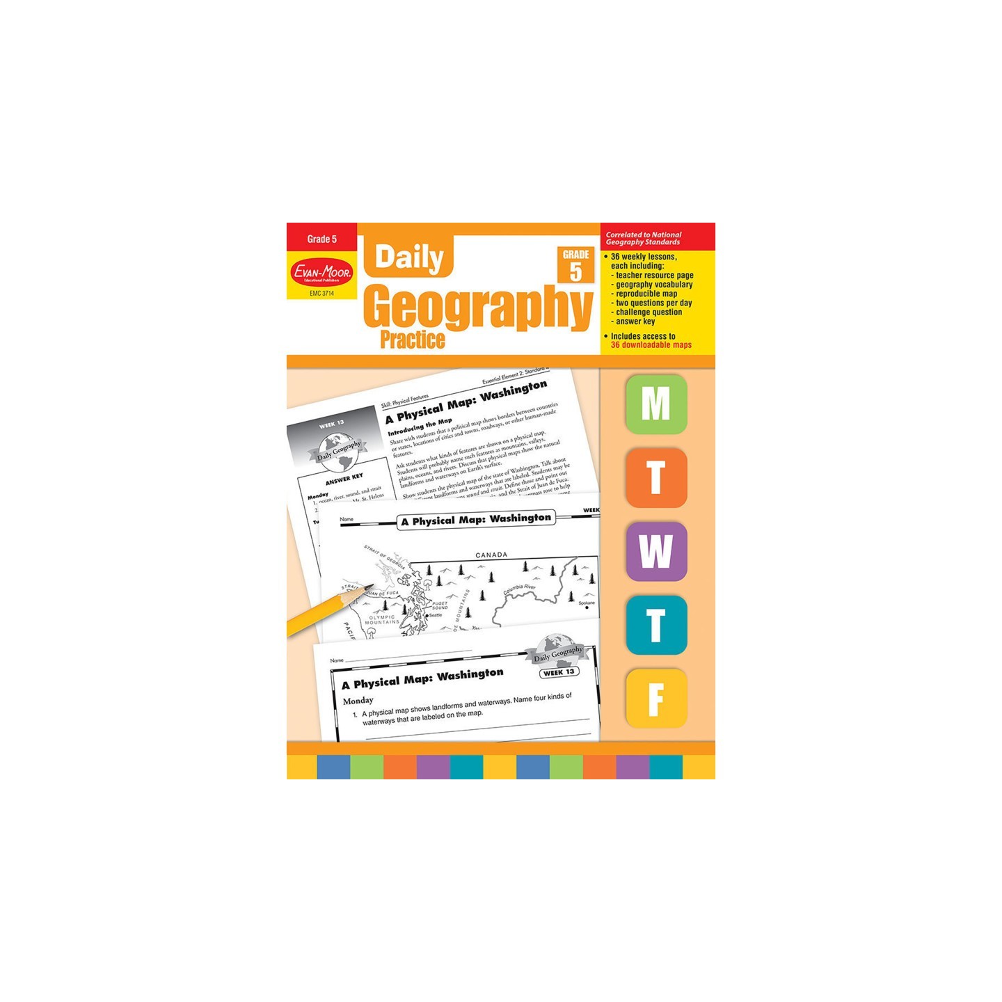 Evan-Moor Educational Publishers Daily Geography Practice Book, Teacher's Edition, Grade 5