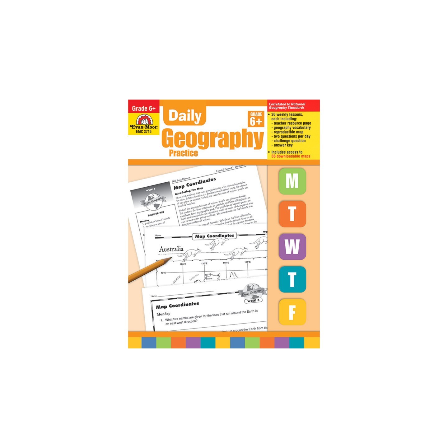 Evan-Moor Educational Publishers Daily Geography Practice Book, Teacher's Edition, Grade 6