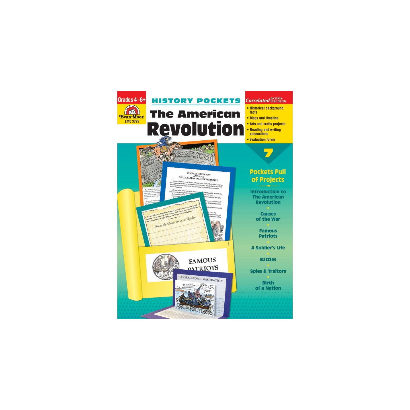 Evan-Moor Educational Publishers History Pockets: The American Revolution Book, Grades 4-6+