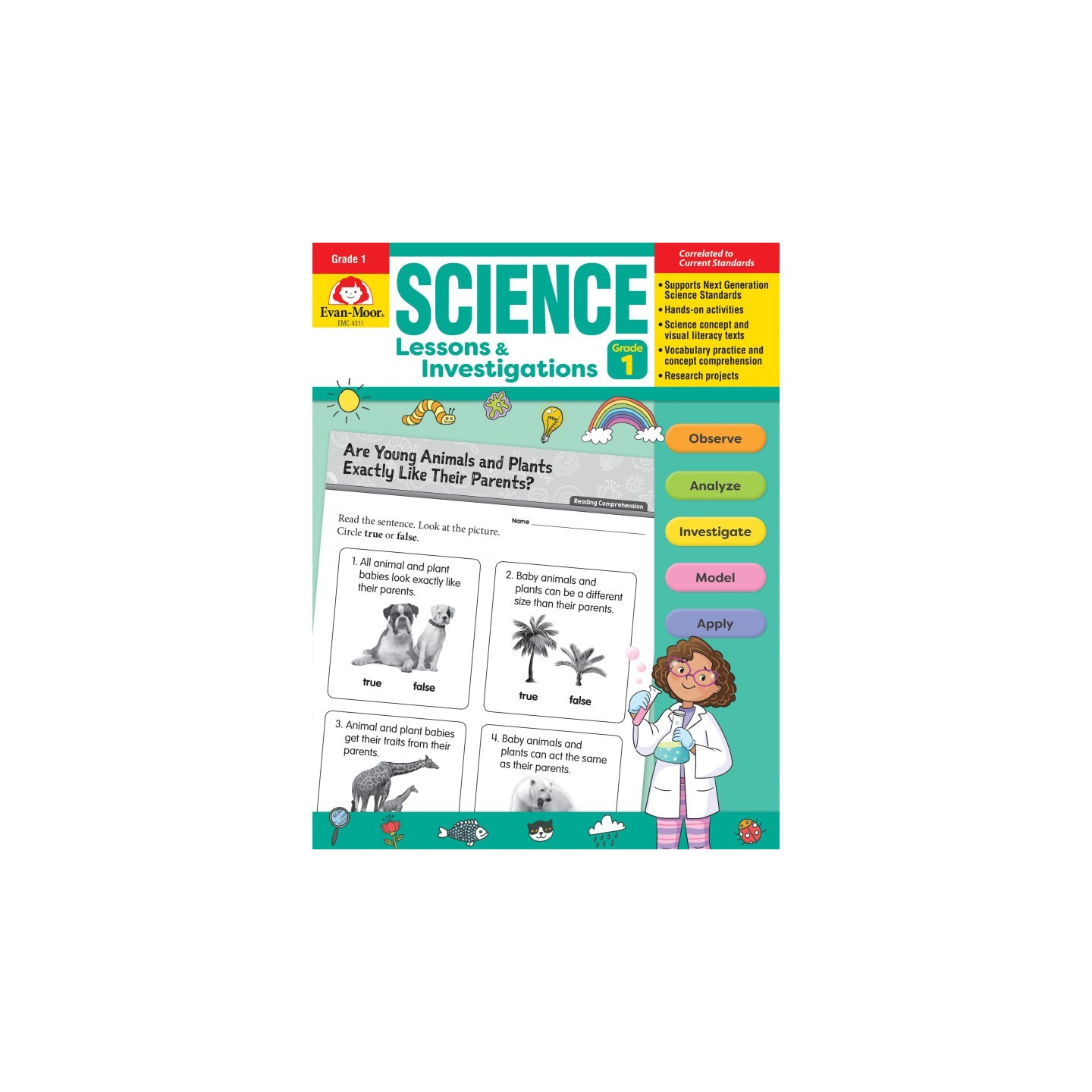 Evan-Moor Educational Publishers Science Lessons and Investigations, Grade 1