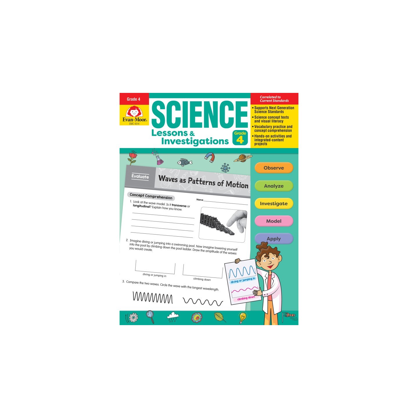Evan-Moor Educational Publishers Science Lessons and Investigations, Grade 4