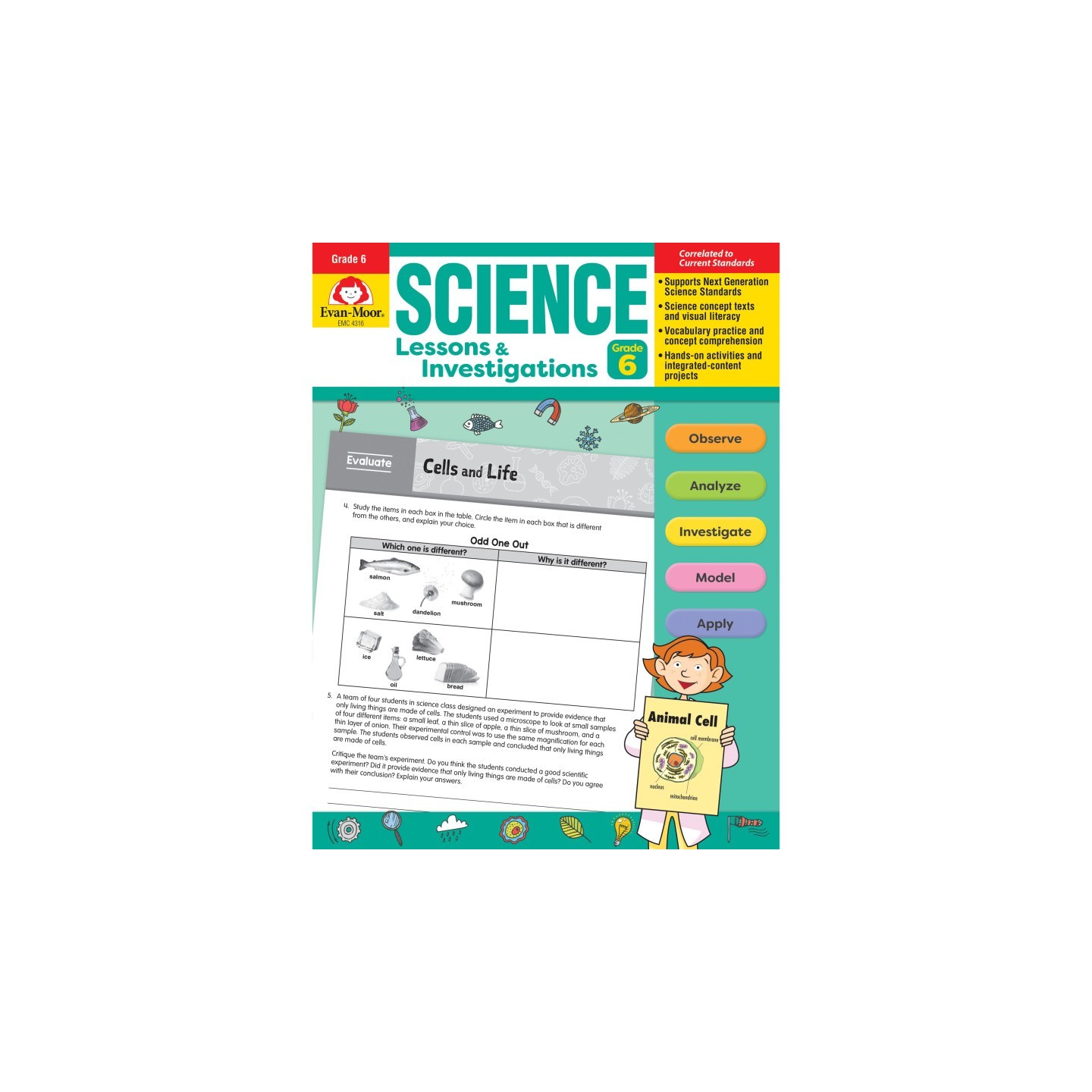 Evan-Moor Educational Publishers Science Lessons and Investigations, Grade 6