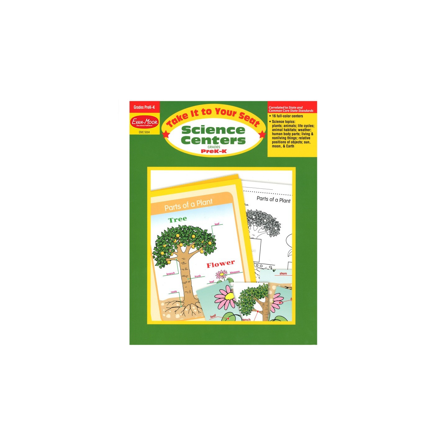 Evan-Moor Educational Publishers Take It to Your Seat Science Centers Book, Grades PreK-K