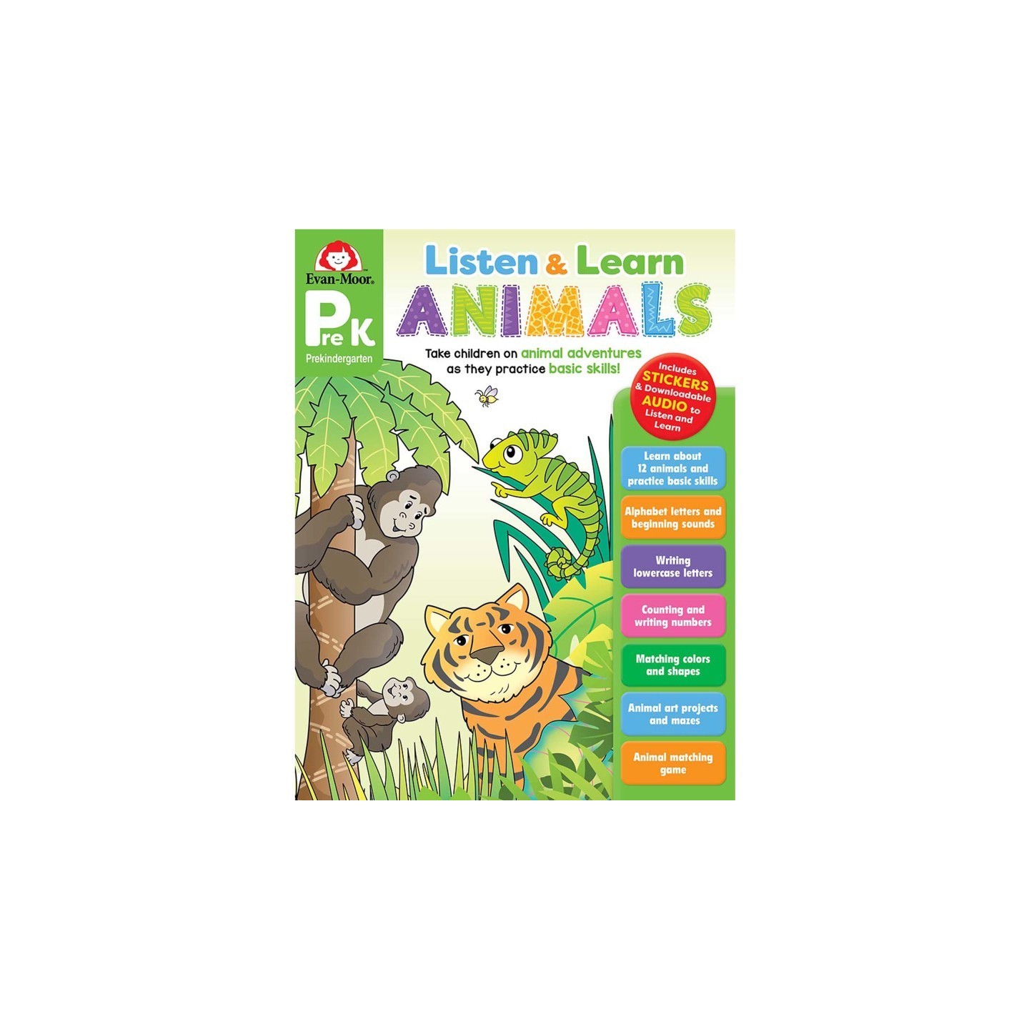 Evan-Moor Educational Publishers Listen and Learn Animals, Grade PreK