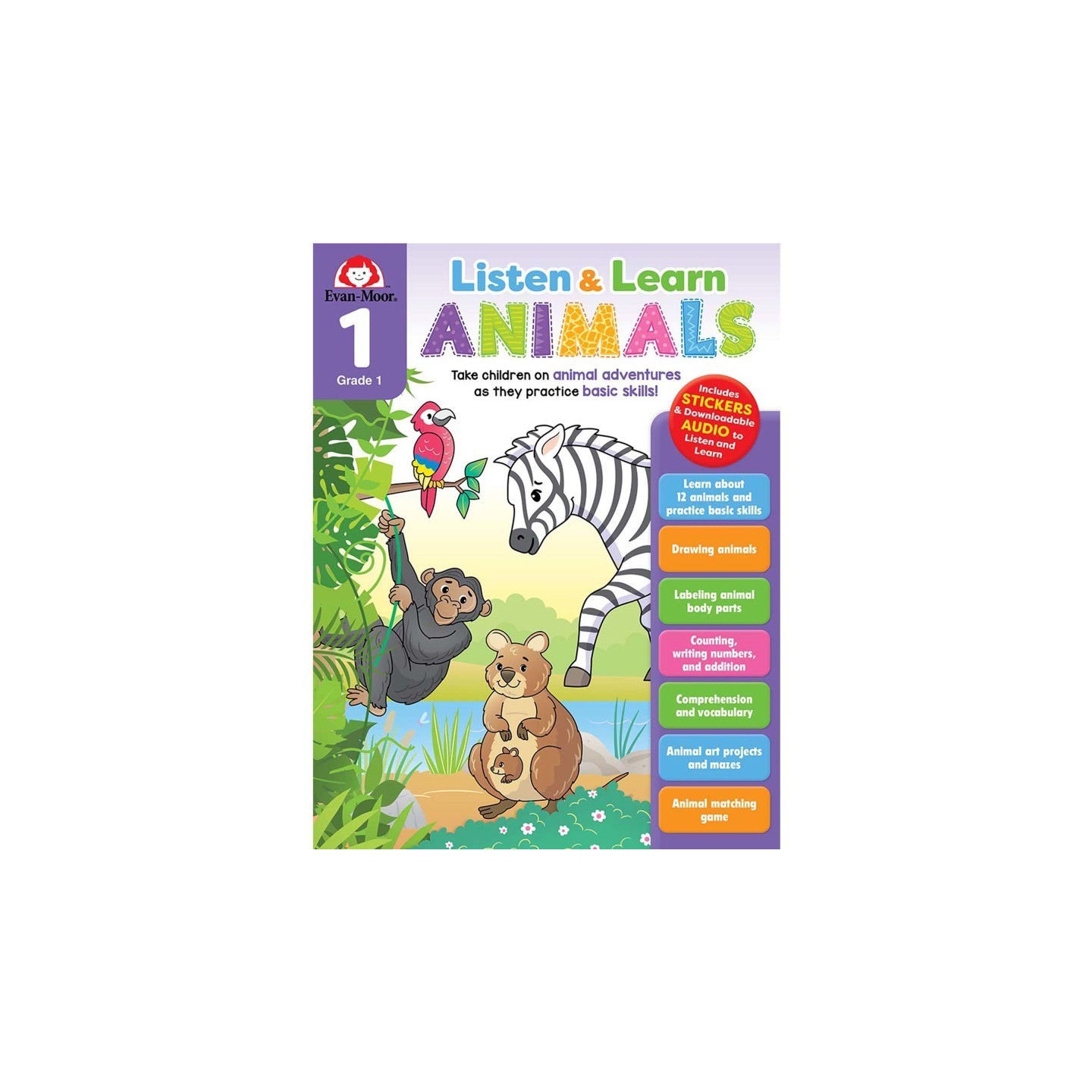 Evan-Moor Educational Publishers Listen and Learn Animals, Grade 1
