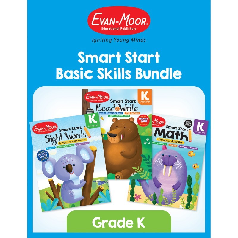 Evan-Moor Educational Publishers Smart Start Activity Book Basic Skills Bundle, Grade K