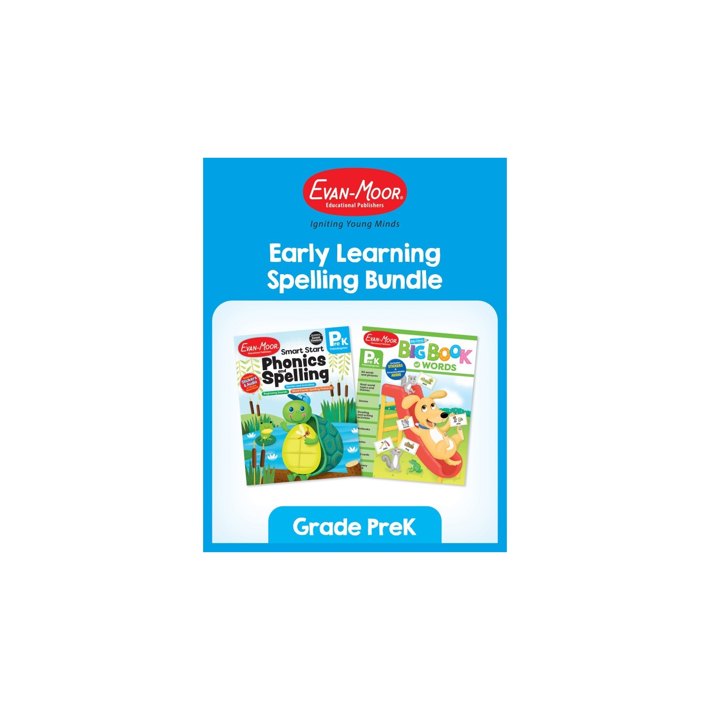 Evan-Moor Educational Publishers Early Learning Spelling Activity Book Bundle, Grade PreK