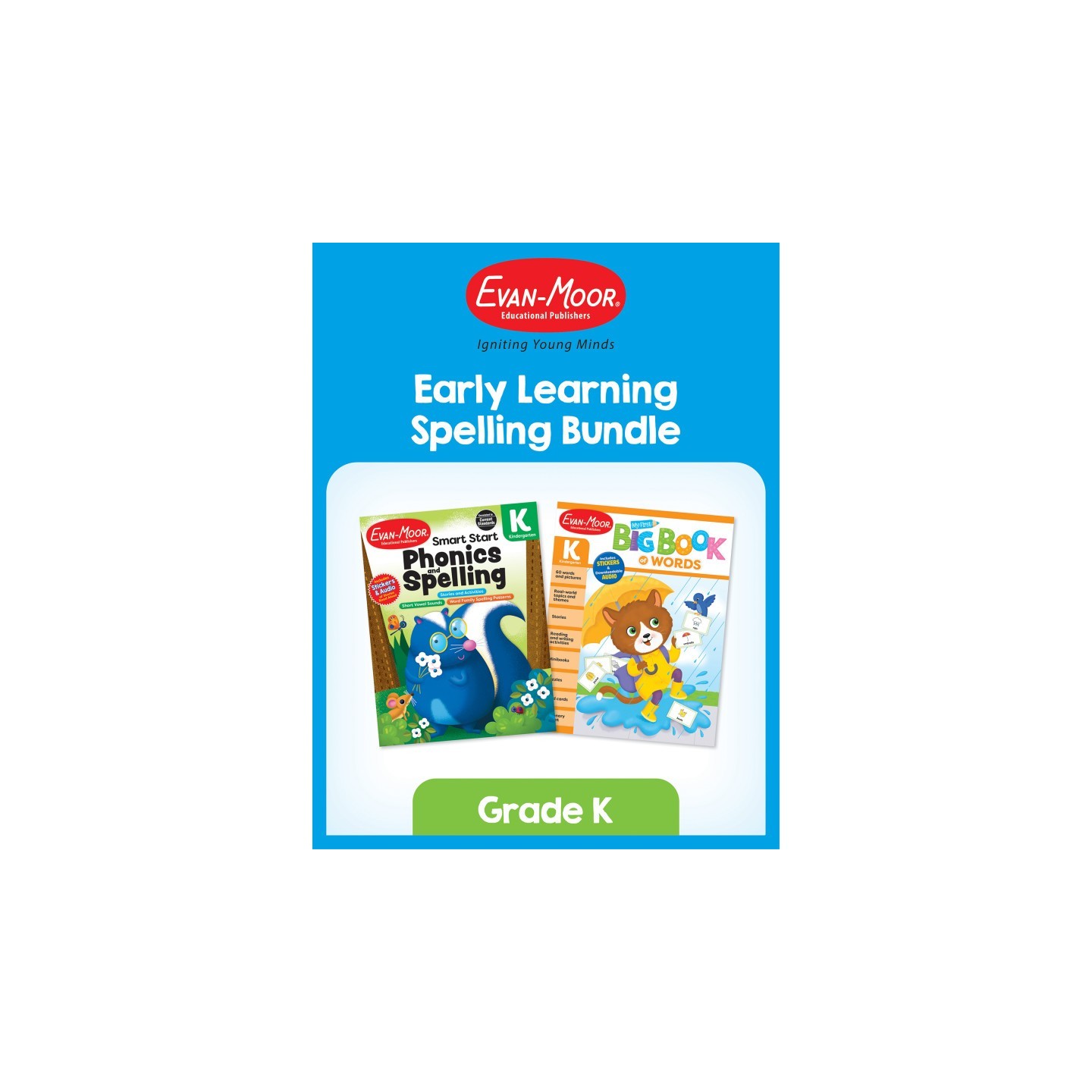 Evan-Moor Educational Publishers Early Learning Spelling Activity Book Bundle Grade K