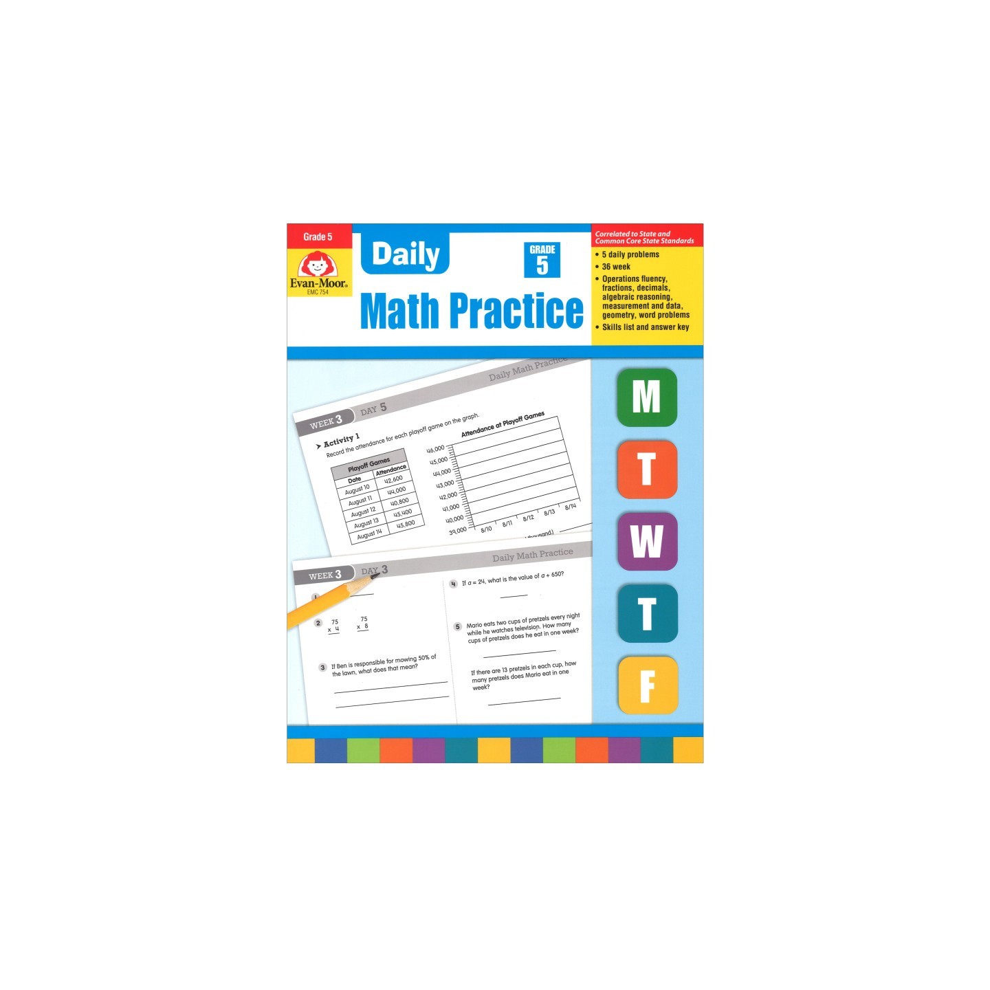 Evan-Moor Educational Publishers Daily Common Core Math Practice, Grade 5
