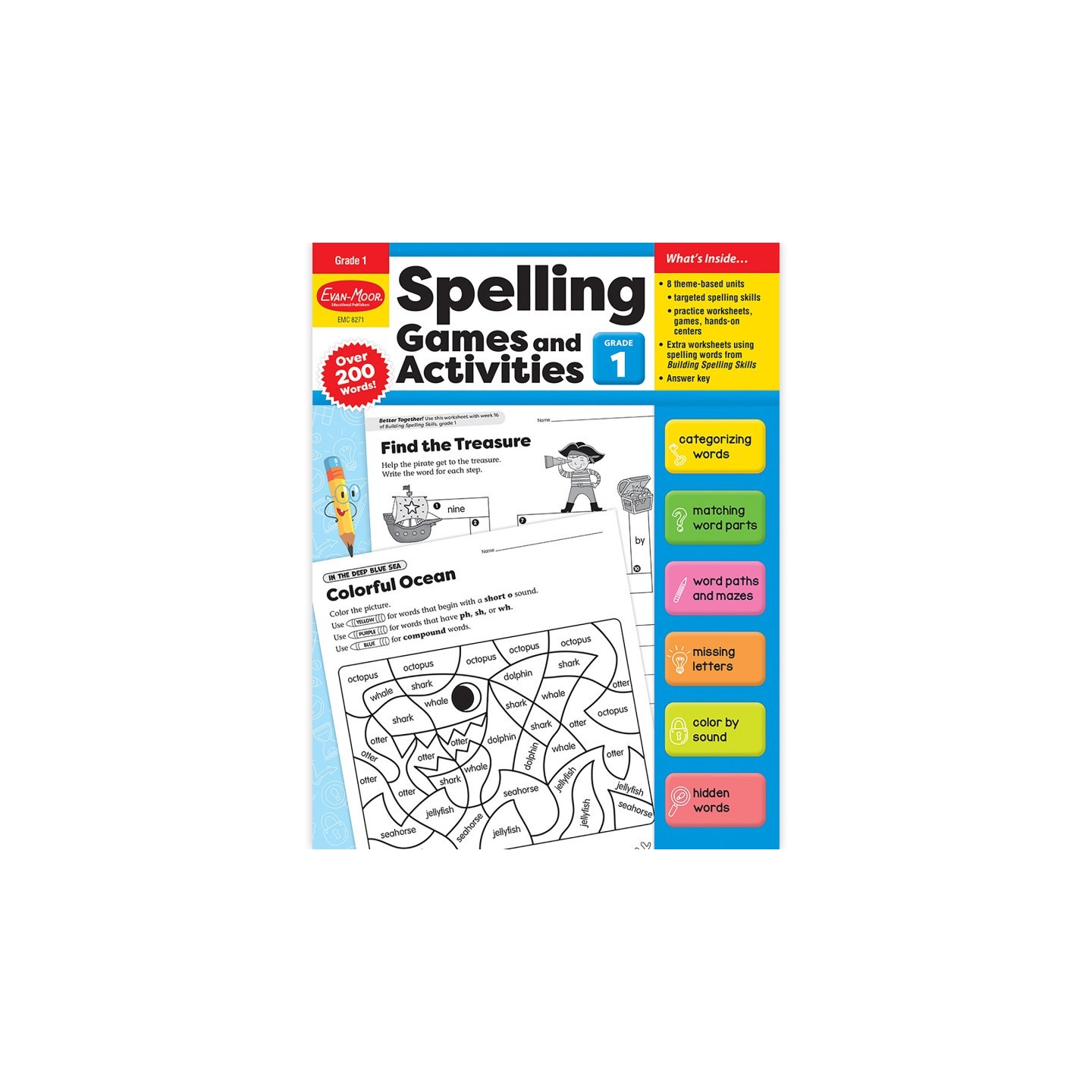Evan-Moor Educational Publishers Spelling Games and Activities, Grade 1