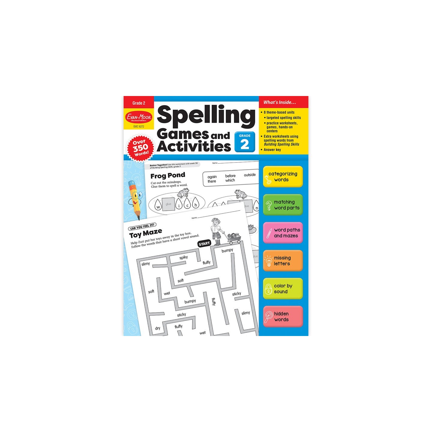 Evan-Moor Educational Publishers Spelling Games and Activities, Grade 2