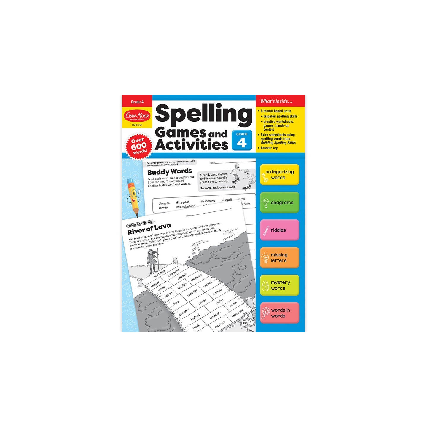 Evan-Moor Educational Publishers Spelling Games and Activities, Grade 4