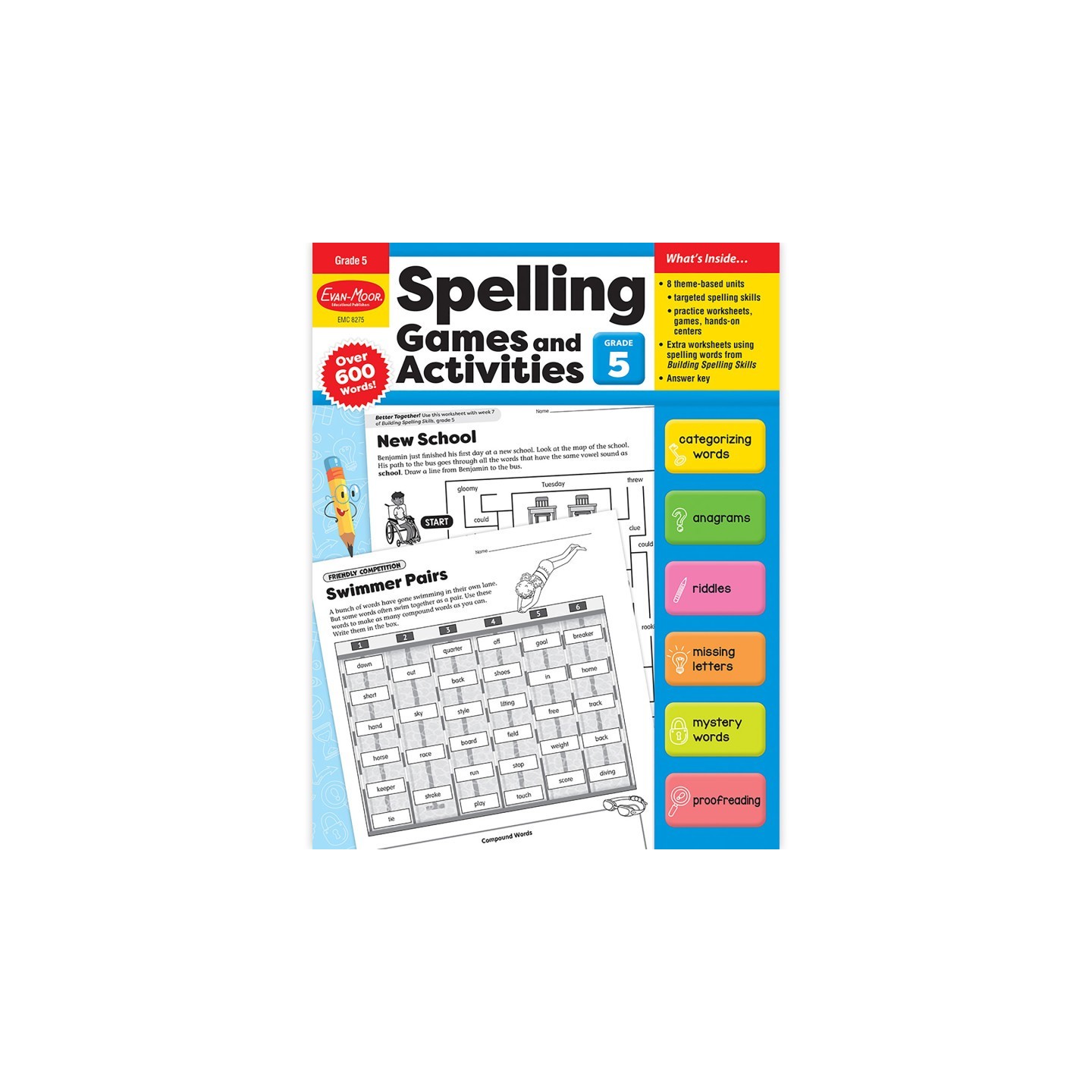 Evan-Moor Educational Publishers Spelling Games and Activities, Grade 5