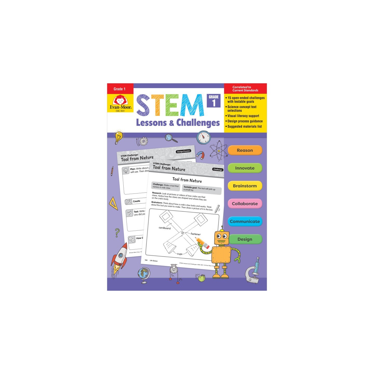 Evan-Moor Educational Publishers STEM Lessons & Challenges, Grade 1