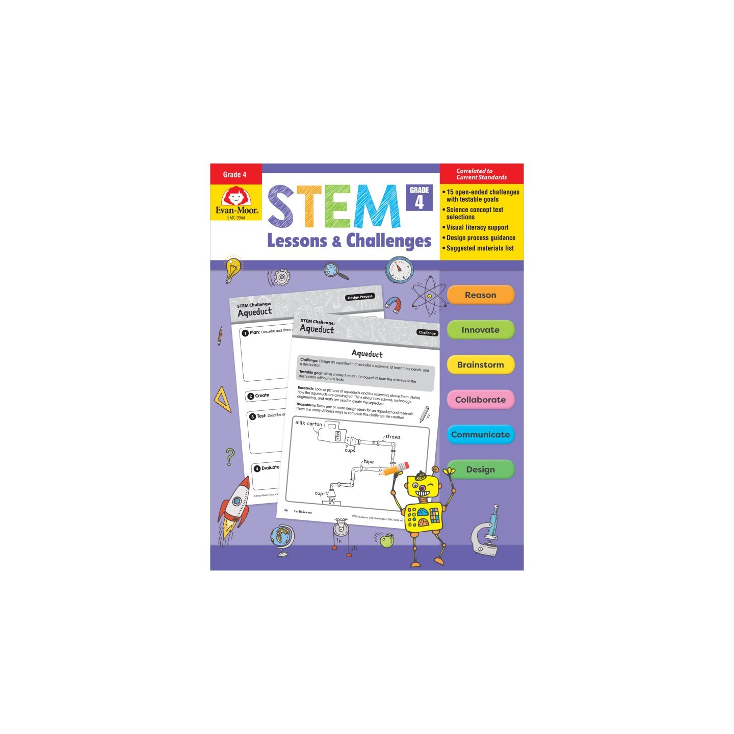 Evan-Moor Educational Publishers STEM Lessons & Challenges, Grade 4