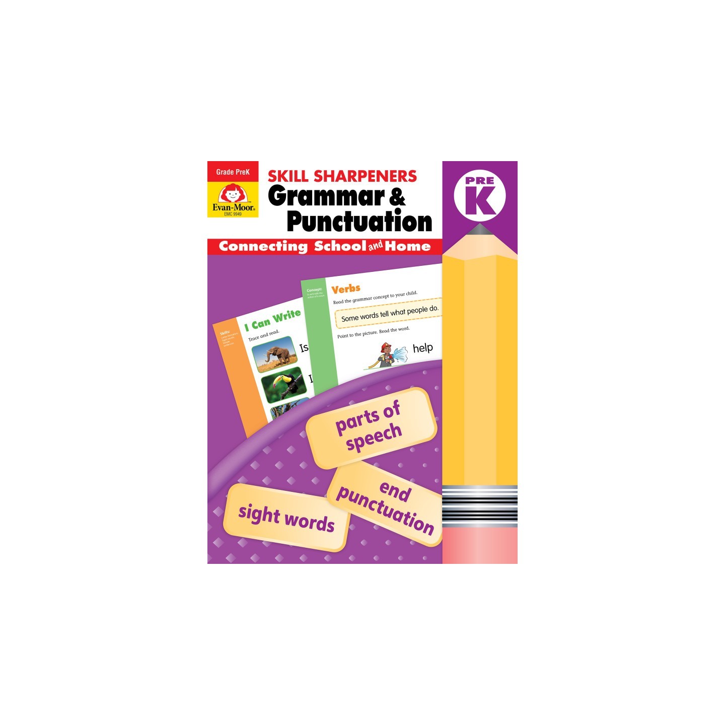 Evan-Moor Educational Publishers Skill Sharpeners: Grammar & Punctuation Activity Book, Grade PreK