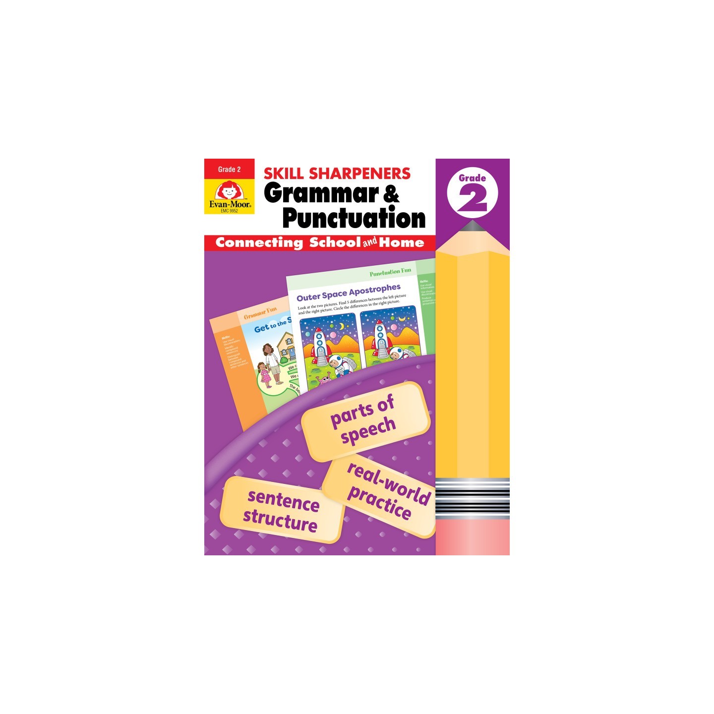 Evan-Moor Educational Publishers Skill Sharpeners: Grammar & Punctuation Activity Book, Grade 2