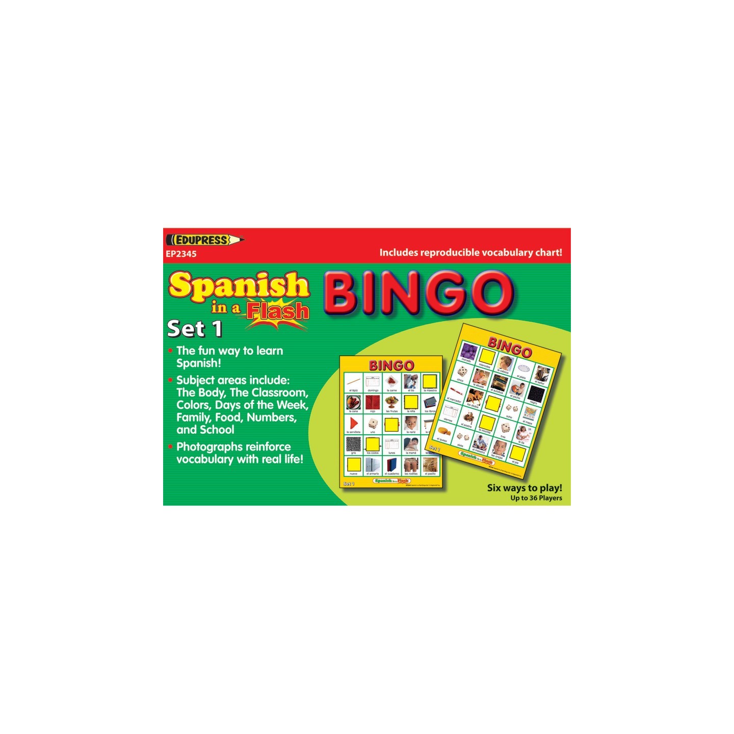 Edupress™ Spanish in a Flash™ Bingo, Set 1