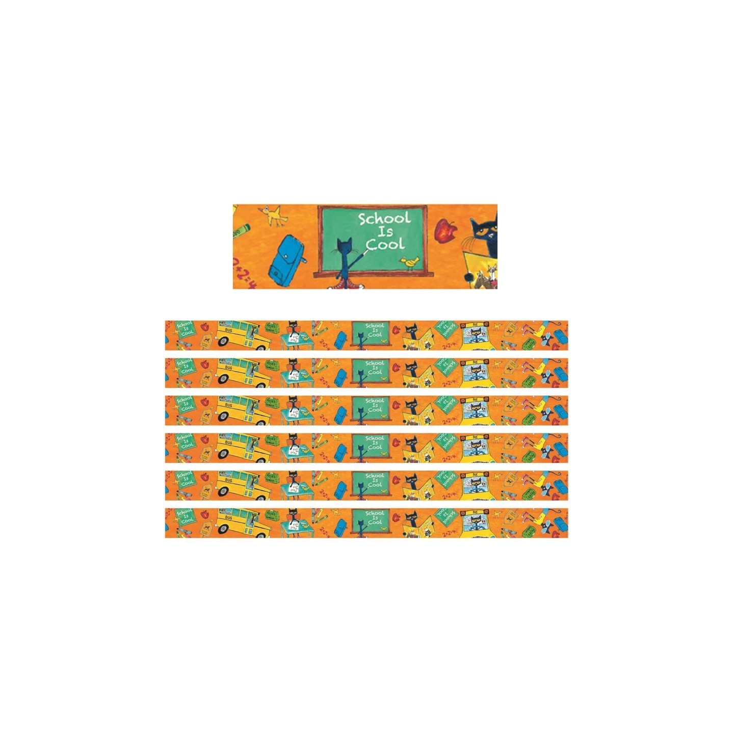 Edupress™ Pete the Cat® School is Cool Spotlight Border, 35 Feet Per Pack, 6 Packs