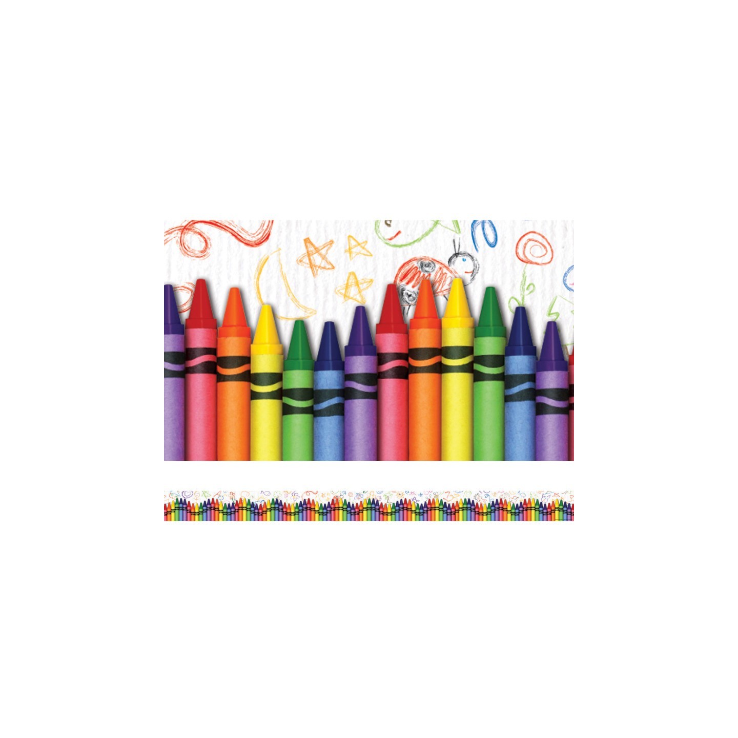 Edupress™ Crayons Straight Border Trim, 35 Feet