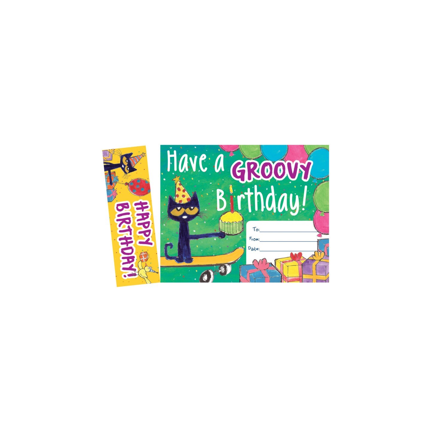 Edupress™ Pete the Cat Happy Birthday Bookmark Award, Pack of 30