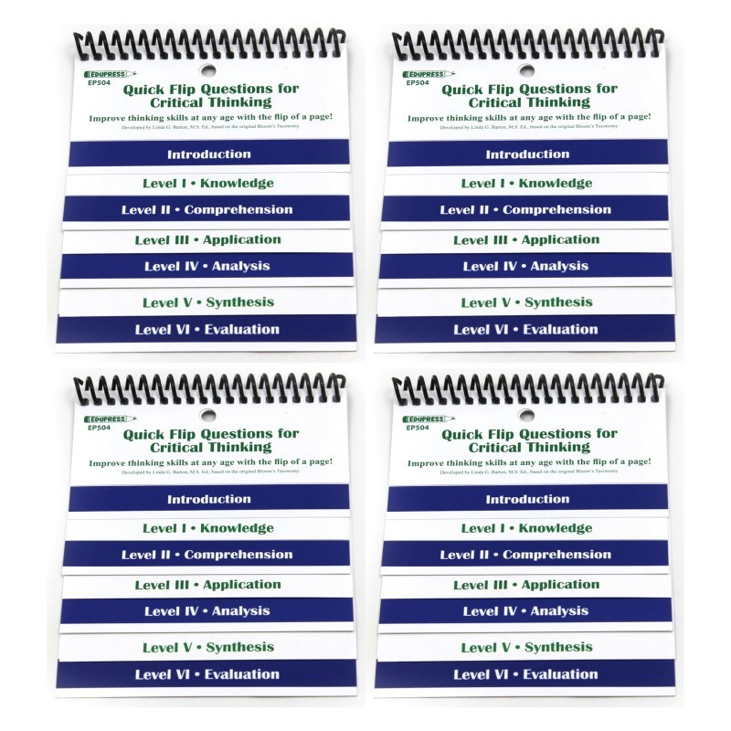 Edupress™ Questions for Critical Thinking Quick Flip Resource™, Pack of 4