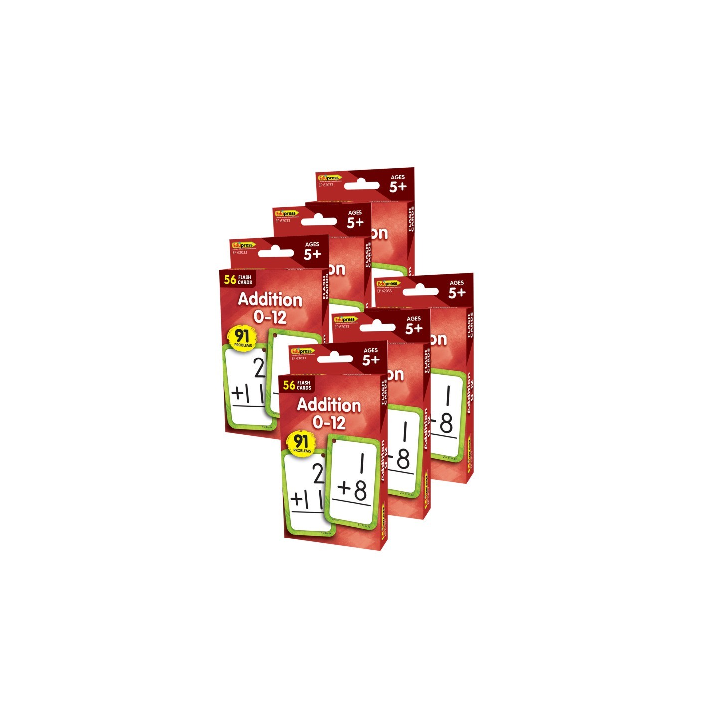Edupress™ Addition 0-12 Flash Cards, 6 Packs