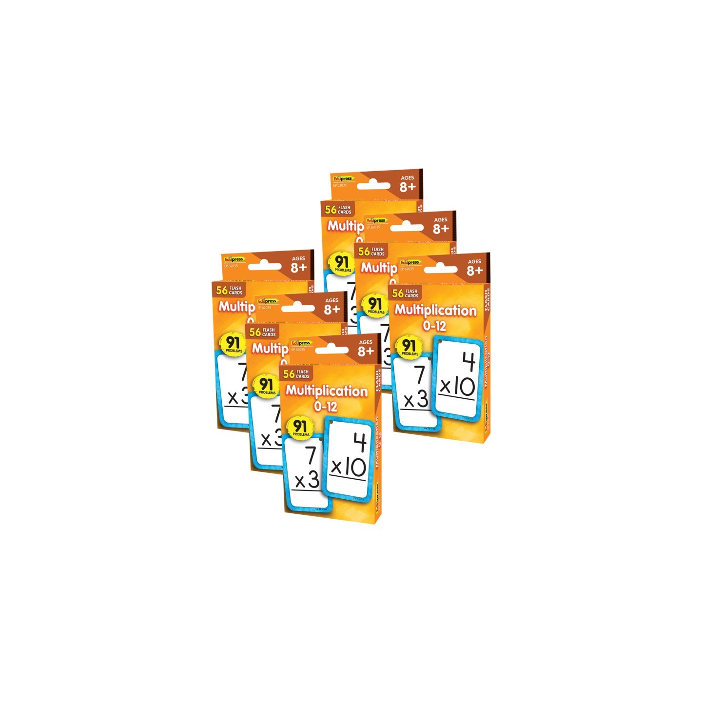 Edupress™ Multiplication 0-12 Flash Cards, 6 Packs