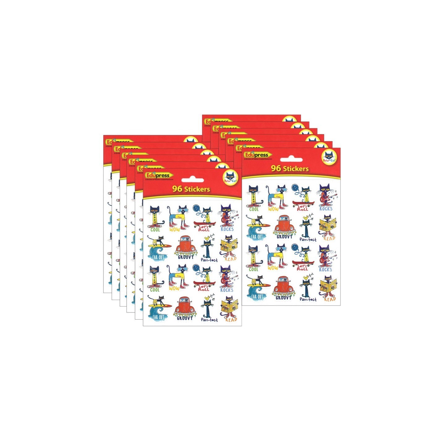 Edupress™ Pete the Cat® Stickers, 1", 96 Per Pack, 12 Packs