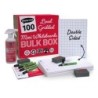 Show-me® Bulk Box of 100 x Lined/Gridded Double Sided 8" x 12" Lapboards, with Pens, Erasers, Cleaner
